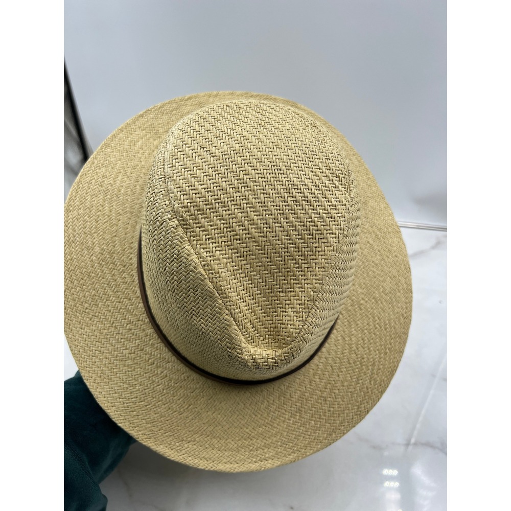 AWEAR2 Kenneth Cole Fedora Hat Men's Size L Tan Brown Straw Band - Picture 5 of 8